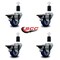 Service Caster 3'' Blue Poly Swivel 1-1/2'' Expanding Stem Caster Set with Brake, 4PK SCC-EX20S314-PPUB-BLUE-PLB-112-4 - alternate 3